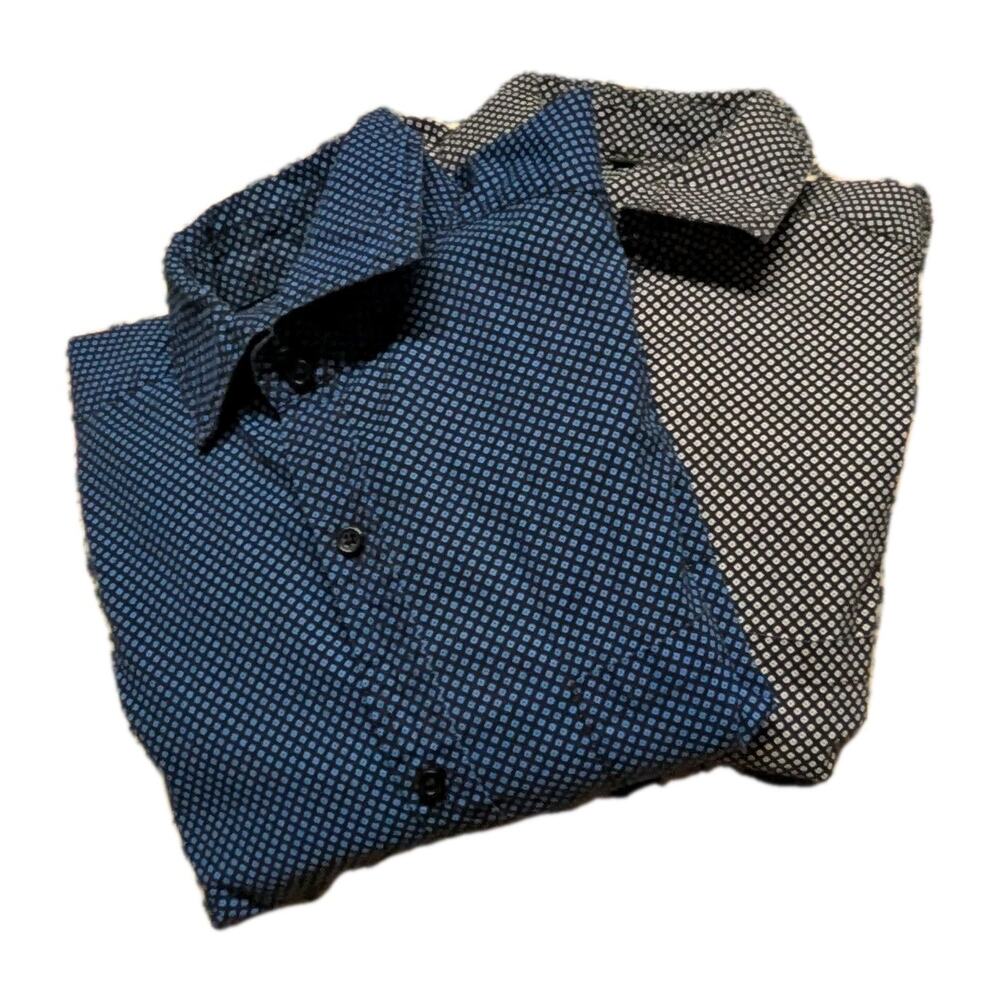 J Peterman Shirts Mens Medium Button Up Long Sleeve Striped Blue Gray Cotton Lot